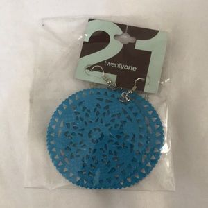 Turquoise round earrings new in sealed package.